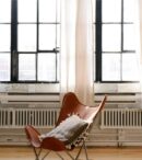 Fauteuil butterfly en cuir