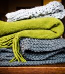 Plaid en laine vert anis