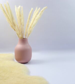 Vase en céramique rose poudré