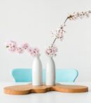 Vases soliflores blancs, lot de 2